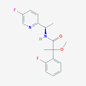 molecular formula C17H18F2N2O2 B6977497 2-(2-fluorophenyl)-N-[(1R)-1-(5-fluoropyridin-2-yl)ethyl]-2-methoxypropanamide 