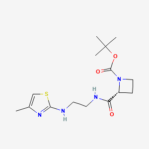 molecular formula C15H24N4O3S B6977517 tert-butyl (2R)-2-[2-[(4-methyl-1,3-thiazol-2-yl)amino]ethylcarbamoyl]azetidine-1-carboxylate 