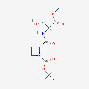 molecular formula C14H24N2O6 B6977534 tert-butyl (2R)-2-[(3-hydroxy-1-methoxy-2-methyl-1-oxopropan-2-yl)carbamoyl]azetidine-1-carboxylate 