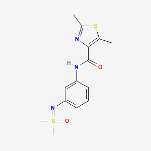 molecular formula C14H17N3O2S2 B6977551 N-[3-[[dimethyl(oxo)-lambda6-sulfanylidene]amino]phenyl]-2,5-dimethyl-1,3-thiazole-4-carboxamide 