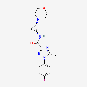 1-(4-fluorophenyl)-5-methyl-N-[(1R,2S)-2-morpholin-4-ylcyclopropyl]-1,2,4-triazole-3-carboxamide