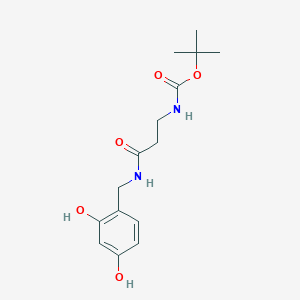 molecular formula C15H22N2O5 B6977579 tert-butyl N-[3-[(2,4-dihydroxyphenyl)methylamino]-3-oxopropyl]carbamate 