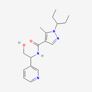 N-(2-hydroxy-1-pyridin-3-ylethyl)-5-methyl-1-pentan-3-ylpyrazole-4-carboxamide