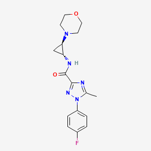 1-(4-fluorophenyl)-5-methyl-N-[(1R,2R)-2-morpholin-4-ylcyclopropyl]-1,2,4-triazole-3-carboxamide