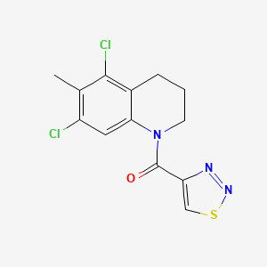 (5,7-dichloro-6-methyl-3,4-dihydro-2H-quinolin-1-yl)-(thiadiazol-4-yl)methanone