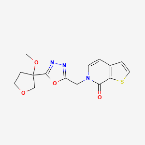 6-[[5-(3-Methoxyoxolan-3-yl)-1,3,4-oxadiazol-2-yl]methyl]thieno[2,3-c]pyridin-7-one