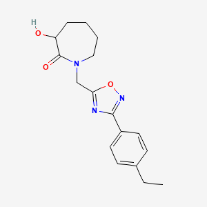 molecular formula C17H21N3O3 B6977698 1-[[3-(4-Ethylphenyl)-1,2,4-oxadiazol-5-yl]methyl]-3-hydroxyazepan-2-one 