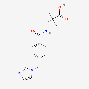 2-Ethyl-2-[[[4-(imidazol-1-ylmethyl)benzoyl]amino]methyl]butanoic acid