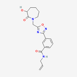 molecular formula C19H22N4O4 B6977746 3-[5-[(3-hydroxy-2-oxoazepan-1-yl)methyl]-1,2,4-oxadiazol-3-yl]-N-prop-2-enylbenzamide 