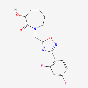 1-[[3-(2,4-Difluorophenyl)-1,2,4-oxadiazol-5-yl]methyl]-3-hydroxyazepan-2-one