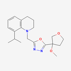 2-(3-methoxyoxolan-3-yl)-5-[(8-propan-2-yl-3,4-dihydro-2H-quinolin-1-yl)methyl]-1,3,4-oxadiazole