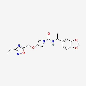 N-[1-(1,3-benzodioxol-5-yl)ethyl]-3-[(3-ethyl-1,2,4-oxadiazol-5-yl)methoxy]azetidine-1-carboxamide