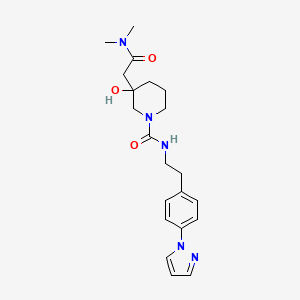 3-[2-(dimethylamino)-2-oxoethyl]-3-hydroxy-N-[2-(4-pyrazol-1-ylphenyl)ethyl]piperidine-1-carboxamide