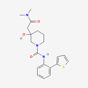 3-[2-(dimethylamino)-2-oxoethyl]-3-hydroxy-N-(2-thiophen-2-ylphenyl)piperidine-1-carboxamide