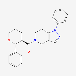 (1-phenyl-6,7-dihydro-4H-pyrazolo[4,3-c]pyridin-5-yl)-[(2R,3R)-2-phenyloxan-3-yl]methanone