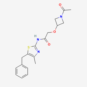 molecular formula C18H21N3O3S B6977891 2-(1-acetylazetidin-3-yl)oxy-N-(5-benzyl-4-methyl-1,3-thiazol-2-yl)acetamide 