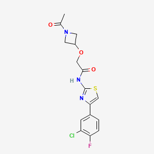 2-(1-acetylazetidin-3-yl)oxy-N-[4-(3-chloro-4-fluorophenyl)-1,3-thiazol-2-yl]acetamide