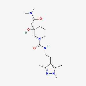 3-[2-(dimethylamino)-2-oxoethyl]-3-hydroxy-N-[2-(1,3,5-trimethylpyrazol-4-yl)ethyl]piperidine-1-carboxamide