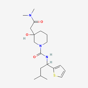 3-[2-(dimethylamino)-2-oxoethyl]-3-hydroxy-N-(3-methyl-1-thiophen-2-ylbutyl)piperidine-1-carboxamide