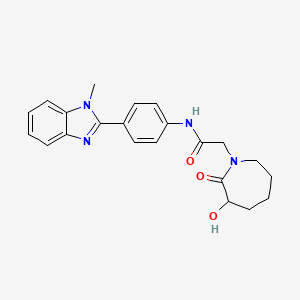 molecular formula C22H24N4O3 B6977936 2-(3-hydroxy-2-oxoazepan-1-yl)-N-[4-(1-methylbenzimidazol-2-yl)phenyl]acetamide 