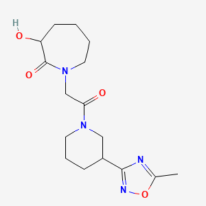 3-Hydroxy-1-[2-[3-(5-methyl-1,2,4-oxadiazol-3-yl)piperidin-1-yl]-2-oxoethyl]azepan-2-one