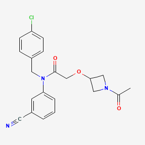 2-(1-acetylazetidin-3-yl)oxy-N-[(4-chlorophenyl)methyl]-N-(3-cyanophenyl)acetamide