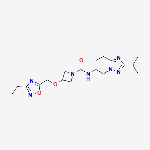 3-[(3-ethyl-1,2,4-oxadiazol-5-yl)methoxy]-N-(2-propan-2-yl-5,6,7,8-tetrahydro-[1,2,4]triazolo[1,5-a]pyridin-6-yl)azetidine-1-carboxamide