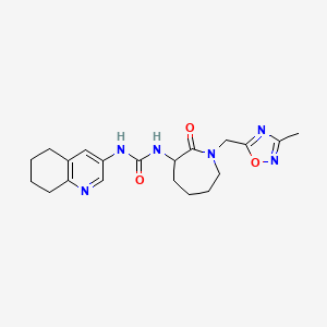 1-[1-[(3-Methyl-1,2,4-oxadiazol-5-yl)methyl]-2-oxoazepan-3-yl]-3-(5,6,7,8-tetrahydroquinolin-3-yl)urea