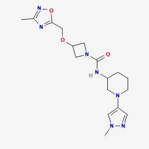 3-[(3-methyl-1,2,4-oxadiazol-5-yl)methoxy]-N-[1-(1-methylpyrazol-4-yl)piperidin-3-yl]azetidine-1-carboxamide