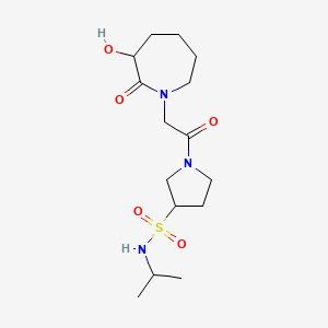 1-[2-(3-hydroxy-2-oxoazepan-1-yl)acetyl]-N-propan-2-ylpyrrolidine-3-sulfonamide