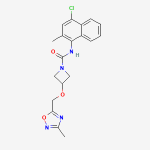 molecular formula C19H19ClN4O3 B6978019 N-(4-chloro-2-methylnaphthalen-1-yl)-3-[(3-methyl-1,2,4-oxadiazol-5-yl)methoxy]azetidine-1-carboxamide 