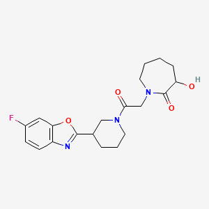 1-[2-[3-(6-Fluoro-1,3-benzoxazol-2-yl)piperidin-1-yl]-2-oxoethyl]-3-hydroxyazepan-2-one