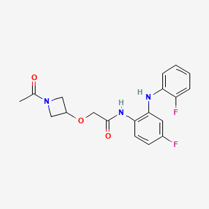 molecular formula C19H19F2N3O3 B6978073 2-(1-acetylazetidin-3-yl)oxy-N-[4-fluoro-2-(2-fluoroanilino)phenyl]acetamide 