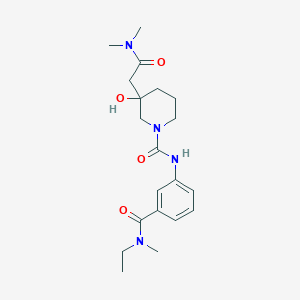 molecular formula C20H30N4O4 B6978084 3-[2-(dimethylamino)-2-oxoethyl]-N-[3-[ethyl(methyl)carbamoyl]phenyl]-3-hydroxypiperidine-1-carboxamide 