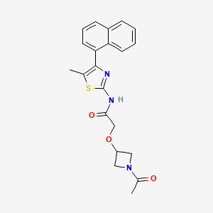 molecular formula C21H21N3O3S B6978088 2-(1-acetylazetidin-3-yl)oxy-N-(5-methyl-4-naphthalen-1-yl-1,3-thiazol-2-yl)acetamide 