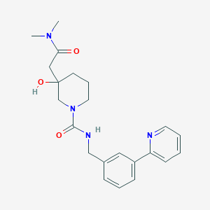 3-[2-(dimethylamino)-2-oxoethyl]-3-hydroxy-N-[(3-pyridin-2-ylphenyl)methyl]piperidine-1-carboxamide