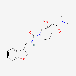 molecular formula C20H29N3O4 B6978127 N-[1-(2,3-dihydro-1-benzofuran-3-yl)ethyl]-3-[2-(dimethylamino)-2-oxoethyl]-3-hydroxypiperidine-1-carboxamide 