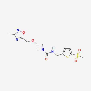 3-[(3-methyl-1,2,4-oxadiazol-5-yl)methoxy]-N-[(5-methylsulfonylthiophen-2-yl)methyl]azetidine-1-carboxamide