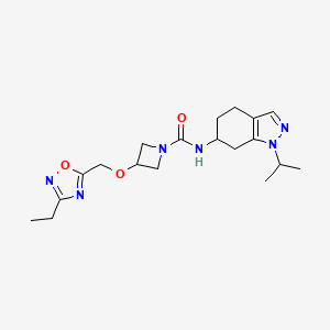 3-[(3-ethyl-1,2,4-oxadiazol-5-yl)methoxy]-N-(1-propan-2-yl-4,5,6,7-tetrahydroindazol-6-yl)azetidine-1-carboxamide