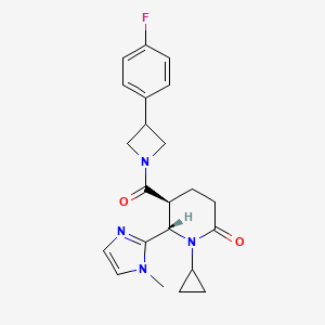 (5S,6S)-1-cyclopropyl-5-[3-(4-fluorophenyl)azetidine-1-carbonyl]-6-(1-methylimidazol-2-yl)piperidin-2-one