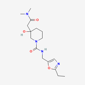 3-[2-(dimethylamino)-2-oxoethyl]-N-[(2-ethyl-1,3-oxazol-5-yl)methyl]-3-hydroxypiperidine-1-carboxamide