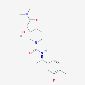 3-[2-(dimethylamino)-2-oxoethyl]-N-[(1R)-1-(3-fluoro-4-methylphenyl)ethyl]-3-hydroxypiperidine-1-carboxamide