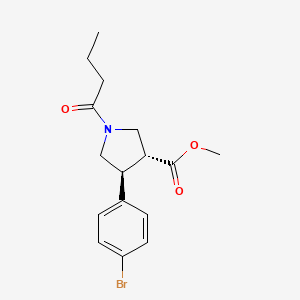 molecular formula C16H20BrNO3 B6978268 methyl (3R,4S)-4-(4-bromophenyl)-1-butanoylpyrrolidine-3-carboxylate 