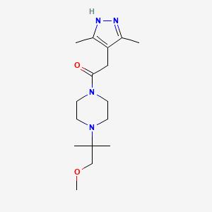 2-(3,5-dimethyl-1H-pyrazol-4-yl)-1-[4-(1-methoxy-2-methylpropan-2-yl)piperazin-1-yl]ethanone