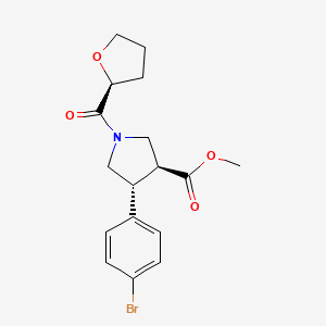 molecular formula C17H20BrNO4 B6978295 methyl (3S,4R)-4-(4-bromophenyl)-1-[(2S)-oxolane-2-carbonyl]pyrrolidine-3-carboxylate 