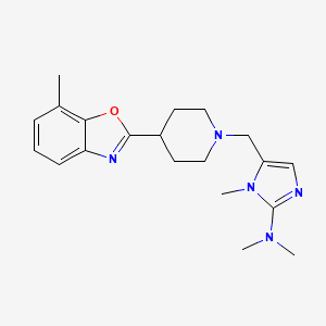 molecular formula C20H27N5O B6978344 N,N,1-trimethyl-5-[[4-(7-methyl-1,3-benzoxazol-2-yl)piperidin-1-yl]methyl]imidazol-2-amine 