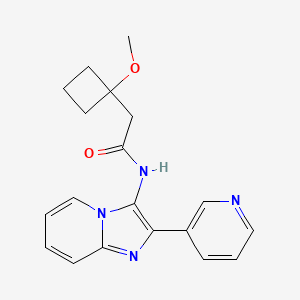 molecular formula C19H20N4O2 B6978376 2-(1-methoxycyclobutyl)-N-(2-pyridin-3-ylimidazo[1,2-a]pyridin-3-yl)acetamide 