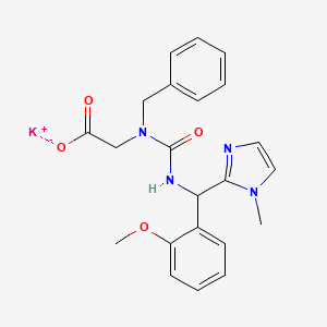 Potassium;2-[benzyl-[[(2-methoxyphenyl)-(1-methylimidazol-2-yl)methyl]carbamoyl]amino]acetate