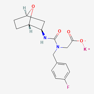 potassium;2-[(4-fluorophenyl)methyl-[[(1S,2R,4R)-7-oxabicyclo[2.2.1]heptan-2-yl]carbamoyl]amino]acetate