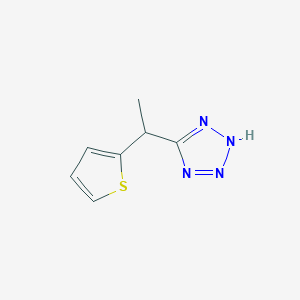 molecular formula C7H8N4S B6978414 5-(1-thiophen-2-ylethyl)-2H-tetrazole 